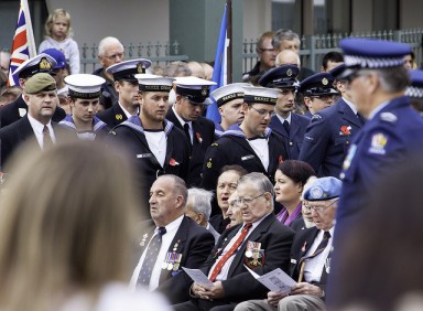 War veterans attending Anzac memorial parade